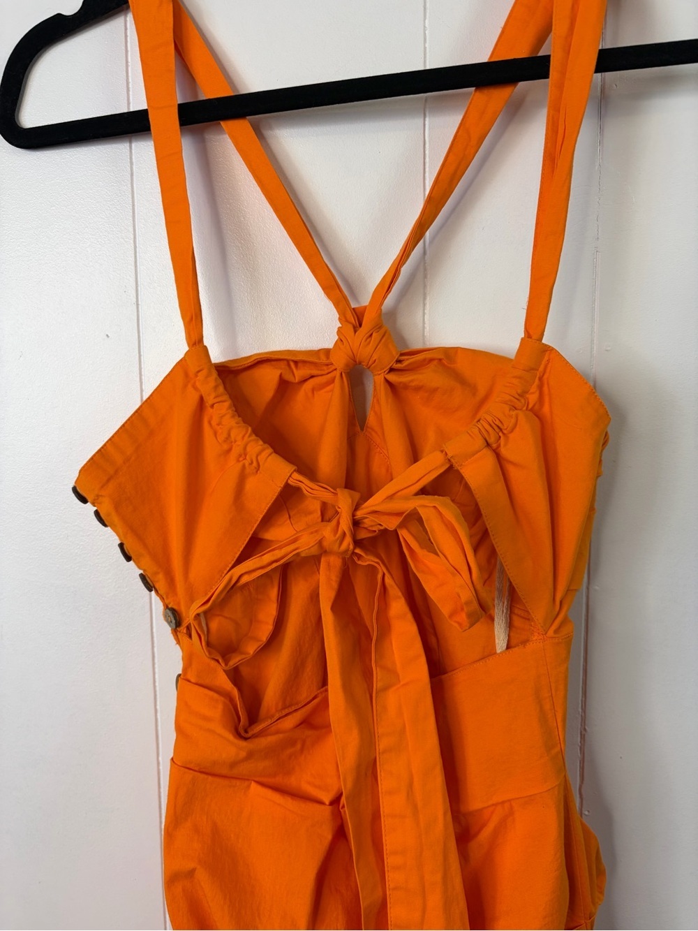 Free People Who Is She Dress Size Small Orange Halter Mini Cutout Bodycon Y2K - Picture 10 of 13